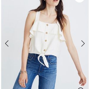 NWT Madewell Ruffle Front Tie Tag